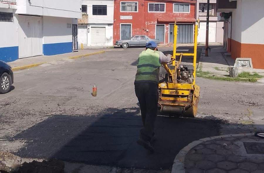 Reparación en calles de Puebla